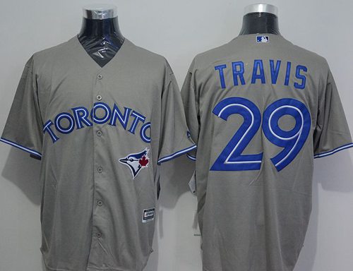 Blue Jays #29 Devon Travis Grey New Cool Base Stitched MLB Jersey - Click Image to Close